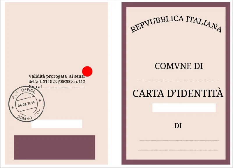 carta identità cartacea